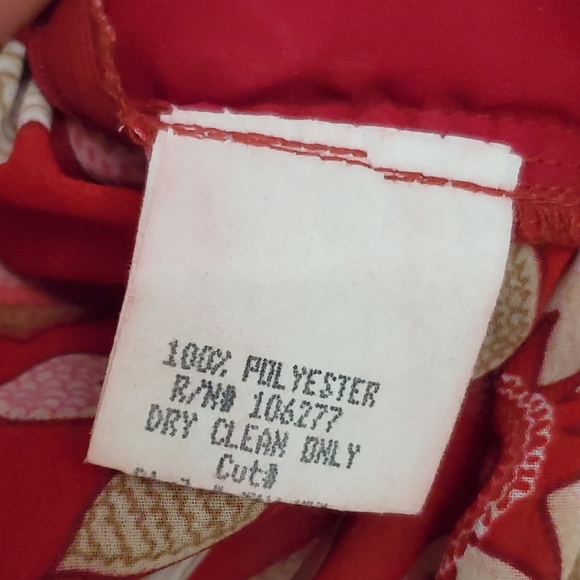 Hale Bob Sheer Red Cowl Top Floral Vintage - Picture 7 of 8